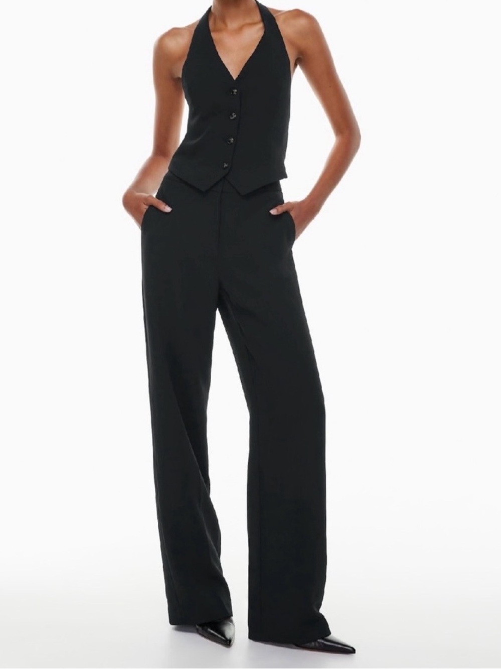 Aritzia Wilfred Alanya Pant Black - Size 4 - High Waisted - Wide Leg